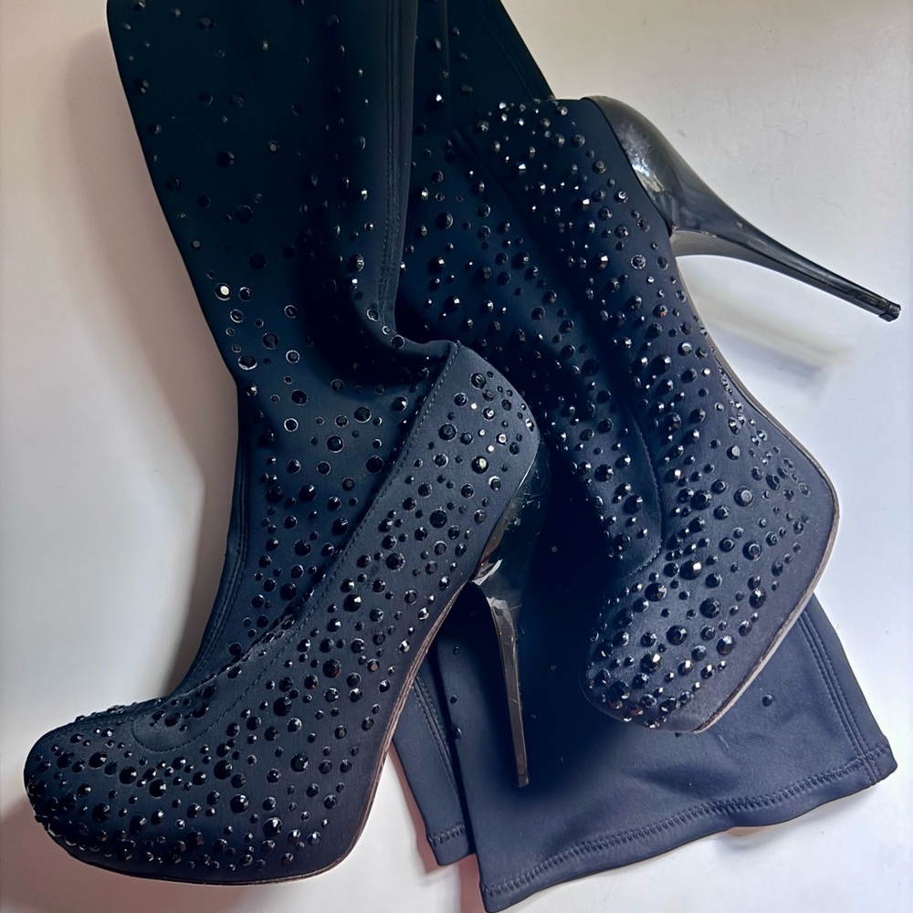 Roberto Cavalli Black Studded Heels